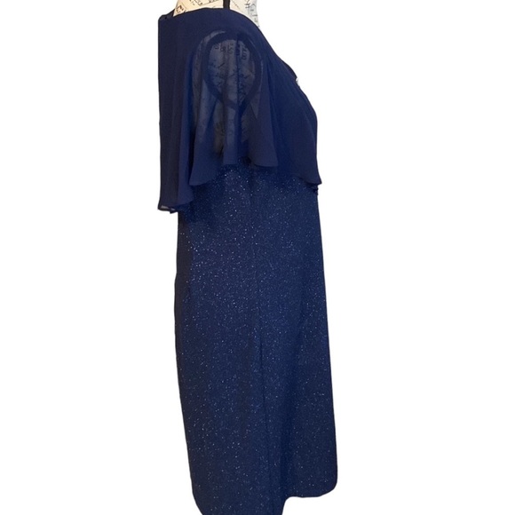 SLNY Sheath Dress Embellished Sparkly Navy Size 8 New - Picture 3 of 5